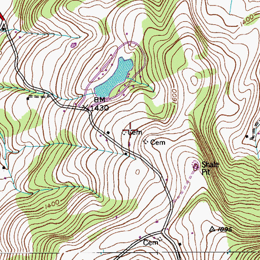 Topographic Map of Abbott Cemetery, NY