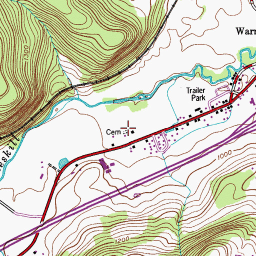 Topographic Map of Shafer Cemetery, NY