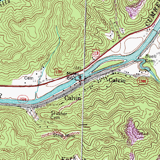 Topographic Map of Page Railroad Station (historical), KY