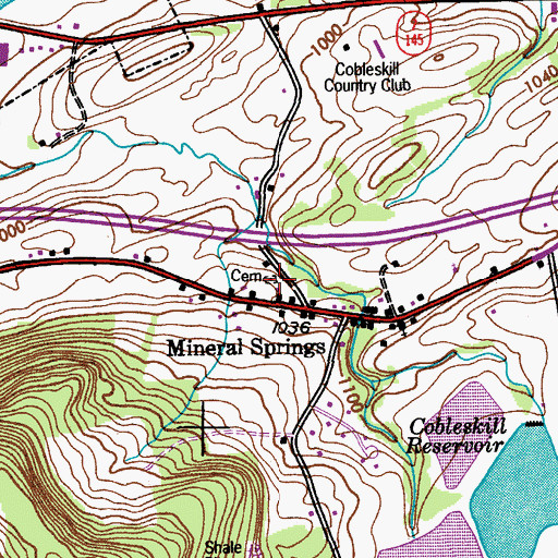 Topographic Map of France Cemetery, NY