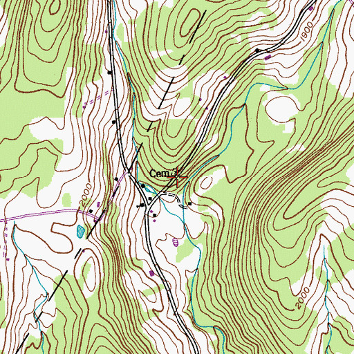 Topographic Map of Tannery Hill Cemetery, NY