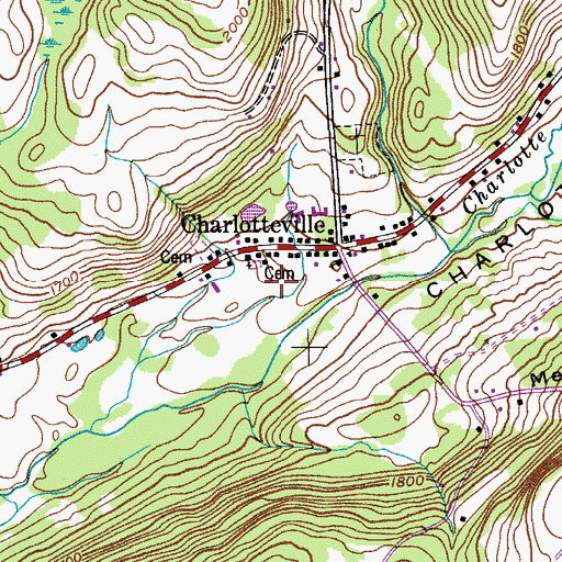 Topographic Map of Methodist Church Cemetery, NY