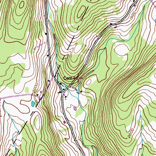 Topographic Map of Fox Cemetery, NY