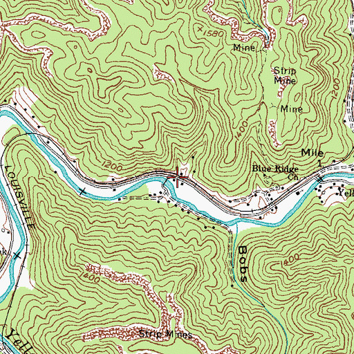 Topographic Map of Mansfield Railroad Station (historical), KY