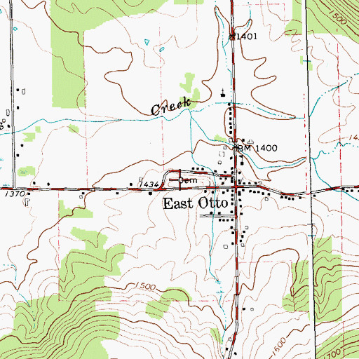 Topographic Map of East Otto Cemetery, NY