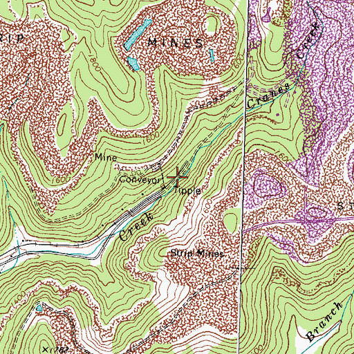 Topographic Map of Amru Railroad Station (historical), KY