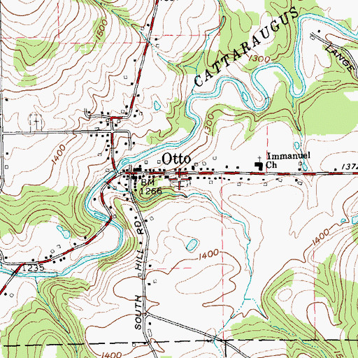 Topographic Map of East Hill Cemetery, NY