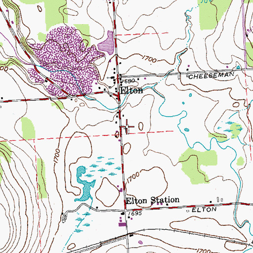Topographic Map of Elton Cemetery, NY
