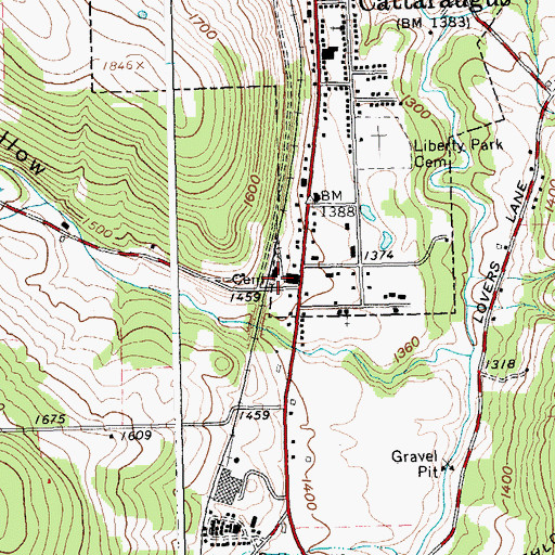 Topographic Map of Rumsey Cemetery, NY