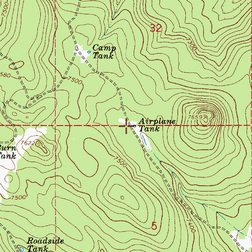 Topographic Map of Airplane Tank, AZ