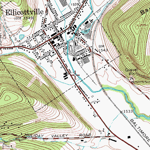 Topographic Map of Jefferson Street Cemetery, NY