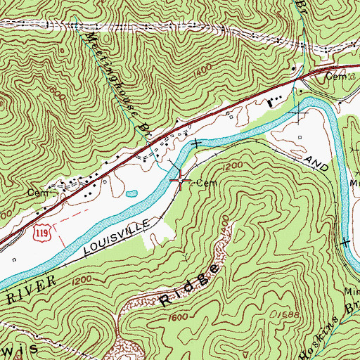 Topographic Map of Luce Railroad Station (historical), KY