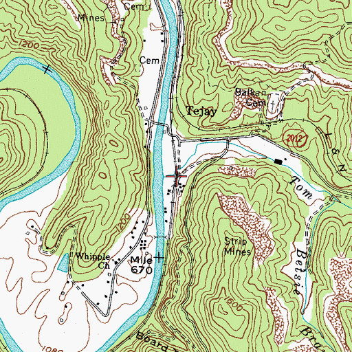 Topographic Map of Balkan Road Station(historical), KY
