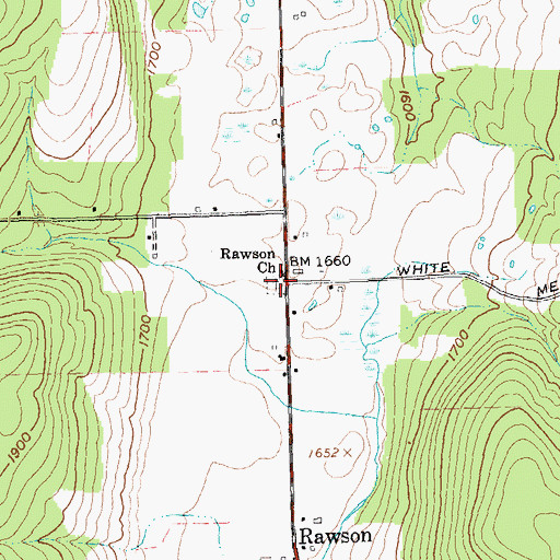 Topographic Map of Rawson Cemetery, NY