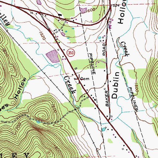 Topographic Map of Annis Cemetery, NY