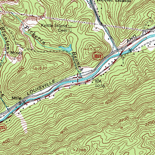 Topographic Map of Wessell Railroad Station (historical), KY