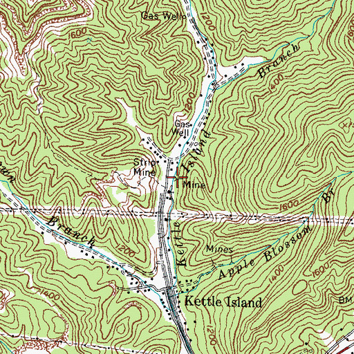Topographic Map of Kettle Island Coal Camp (historical), KY