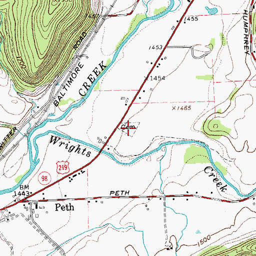 Topographic Map of Green Cemetery, NY