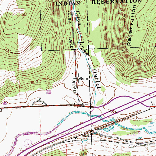 Topographic Map of Bristol Cemetery, NY