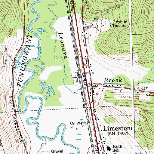 Topographic Map of Limestone Cemetery, NY