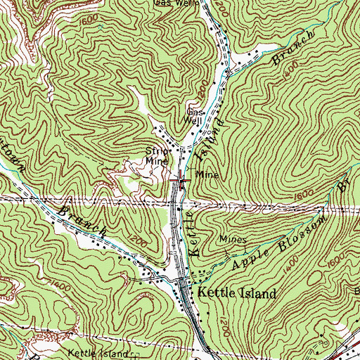 Topographic Map of Kettle Island Railroad Station (historical), KY