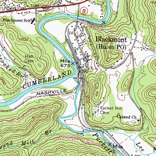 Topographic Map of Hata Railroad Station (historical), KY