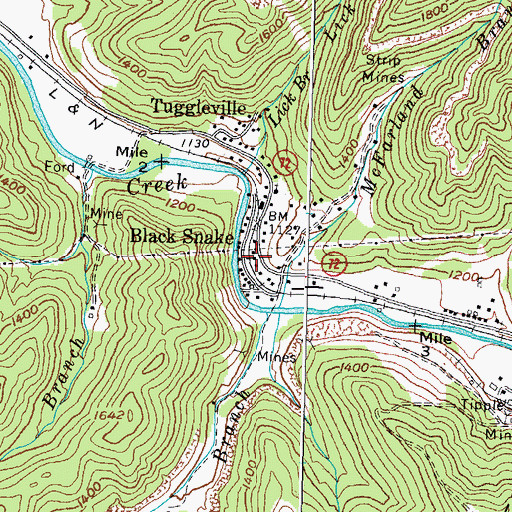 Topographic Map of Blackmount Railroad Station (historical), KY