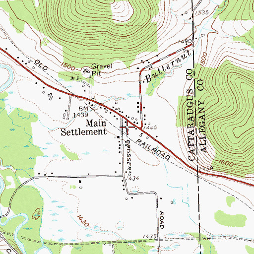 Topographic Map of East Portville Cemetery, NY