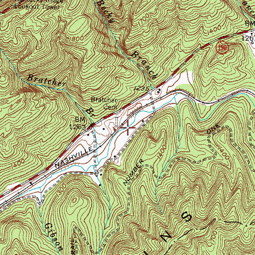Topographic Map of Markley Railroad Station (historical), KY