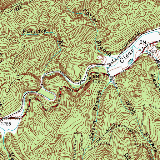 Topographic Map of Yearwood Railroad Station (historical), KY