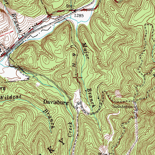 Topographic Map of Cairnes Railroad Station (historical), KY