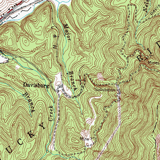 Topographic Map of Evenston Railroad Station (historical), KY