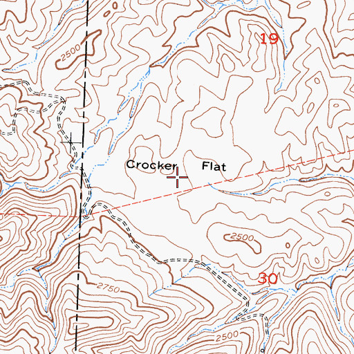 Topographic Map of Crocker Flat, CA