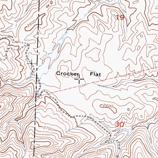 Topographic Map of Crocker Flat, CA