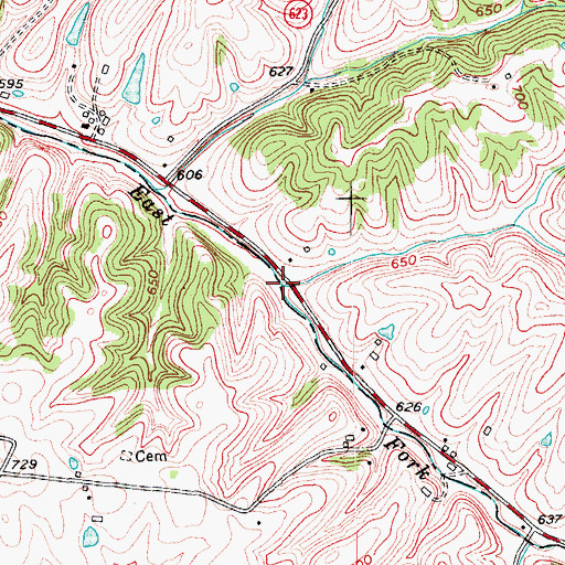 Topographic Map of Lily Branch, KY