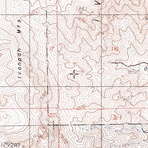 Topographic Map of Ivanpah Mountains, CA