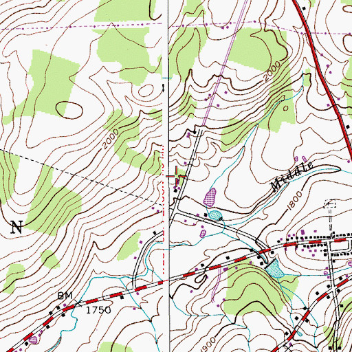 Topographic Map of Buck Hill Farm, NY