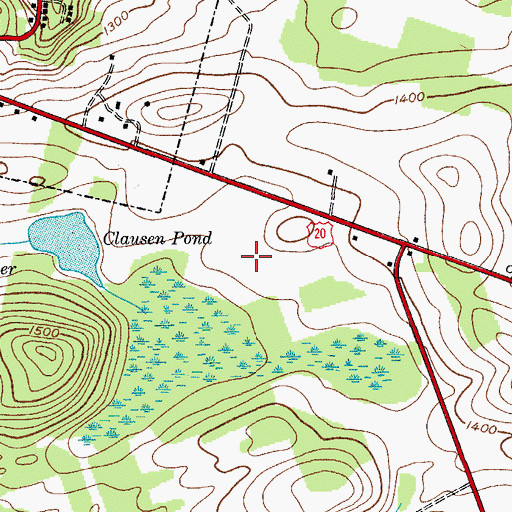 Topographic Map of Parsons Farm, NY