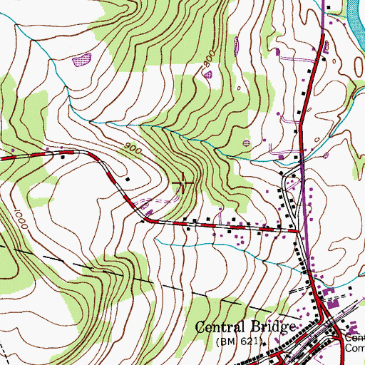 Topographic Map of Clay Hill Farm, NY