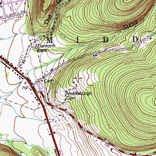 Topographic Map of Red Maple Farm, NY