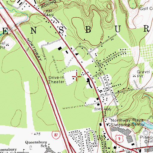 Topographic Map of Glen Twin Drive-In, NY