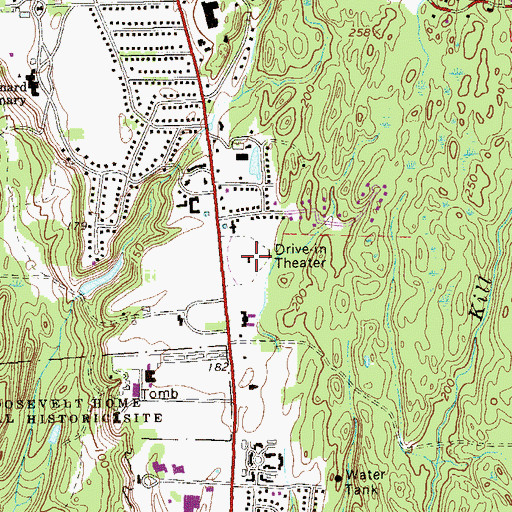 Topographic Map of Hyde Park Drive-In, NY