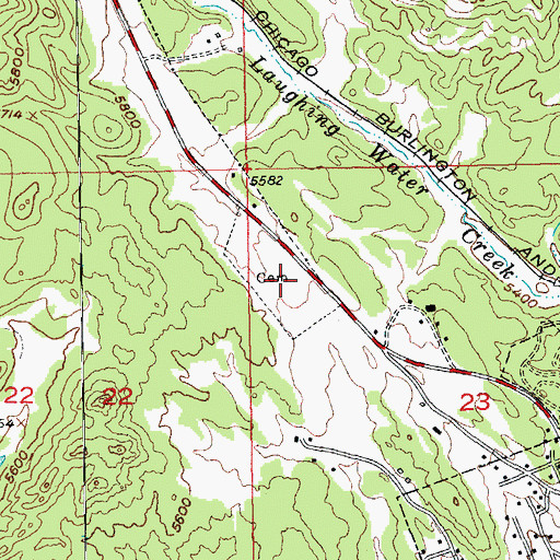 Topographic Map of Custer Cemetery, SD