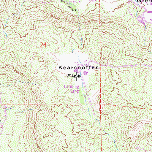 Topographic Map of Kearchoffer Flat, CA