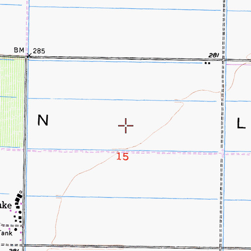 Topographic Map of Kern Lake Bed, CA