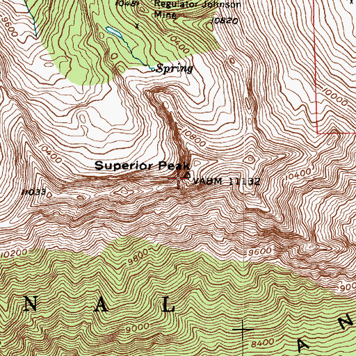 Topographic Map of Superior Peak, UT