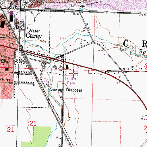 Topographic Map of Carey Mobile Home Estates, OH