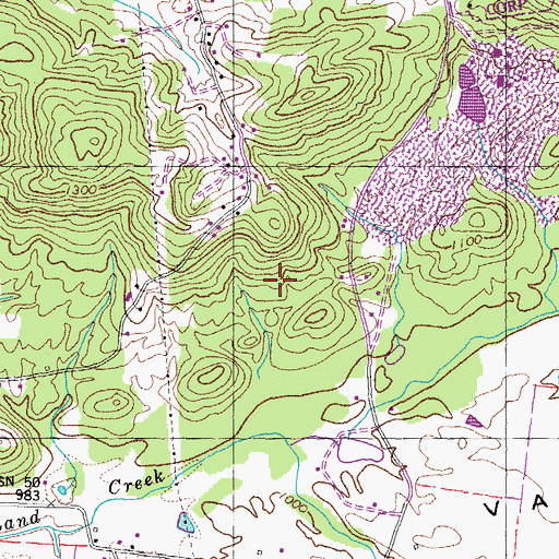 Topographic Map of Lockmere Estates, TN