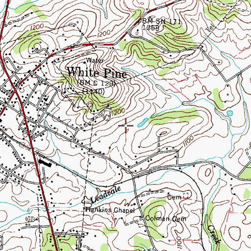Topographic Map of Countryside Mobile Home Park, TN