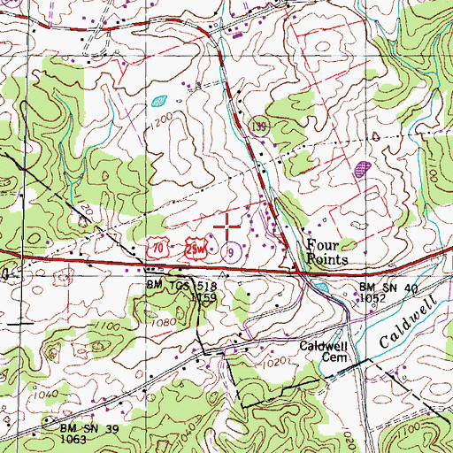 Topographic Map of Laconte View Mobile Home Park, TN